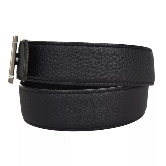HERMES H Logo Constance Reversible Buckle Belt #75 Leather Navy Blue BK 70RH302 - Picture 8 of 11
